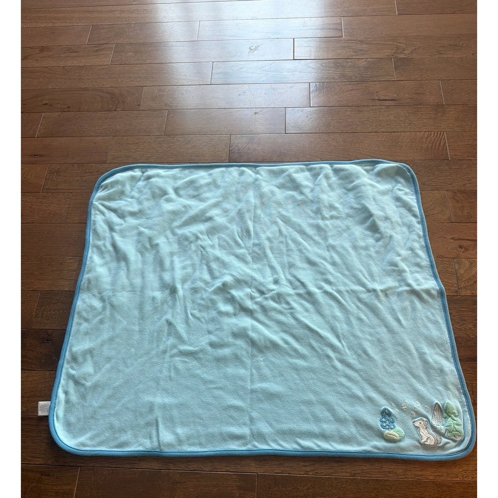 Gymboree Husky Wolf Dog Baby Blanket Cotton Blue Alaskan Woodland Trees 2017